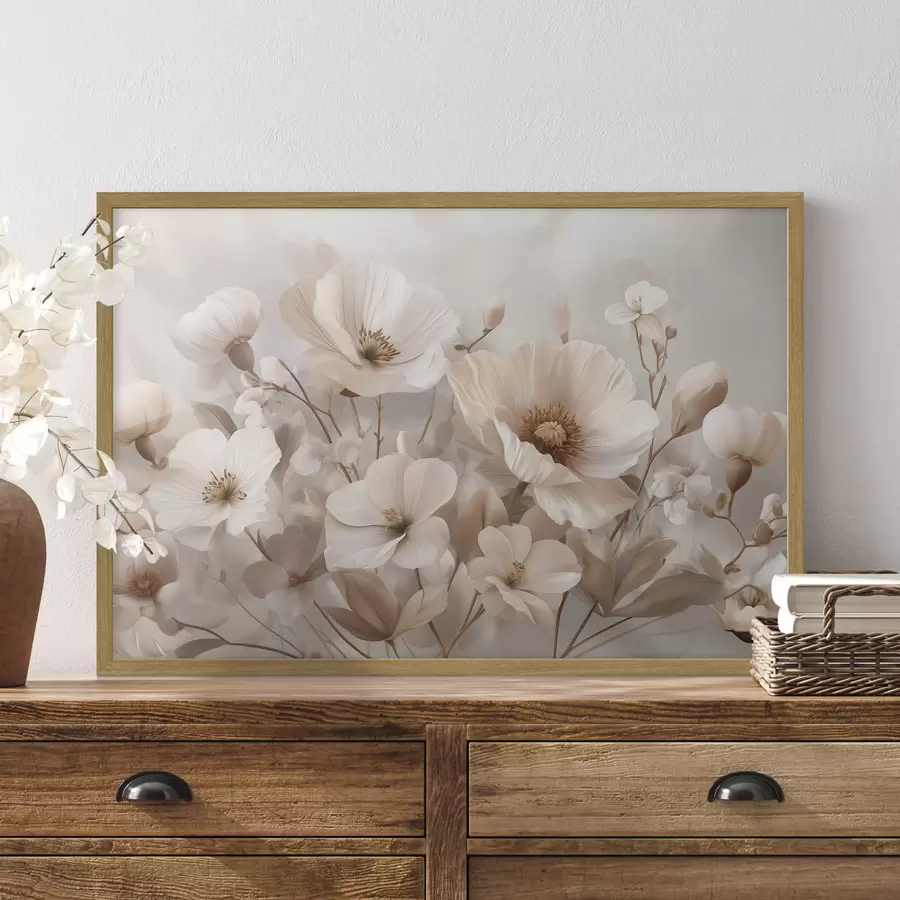 Papier peint Grandes fleurs sur fond clair f47645