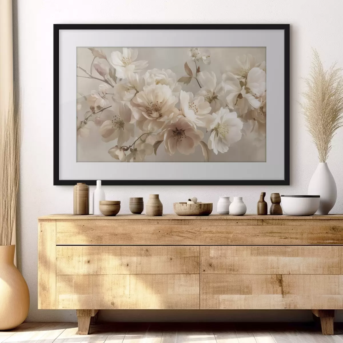 Poster Branche de fleurs crème f47646