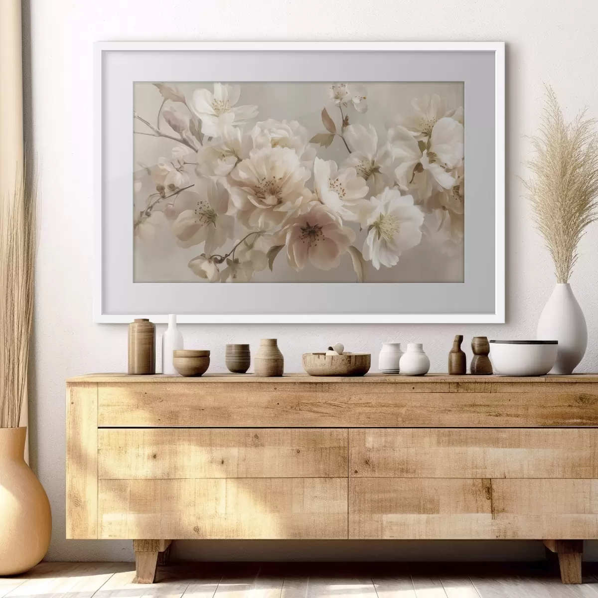 Poster Branche de fleurs crème f47646