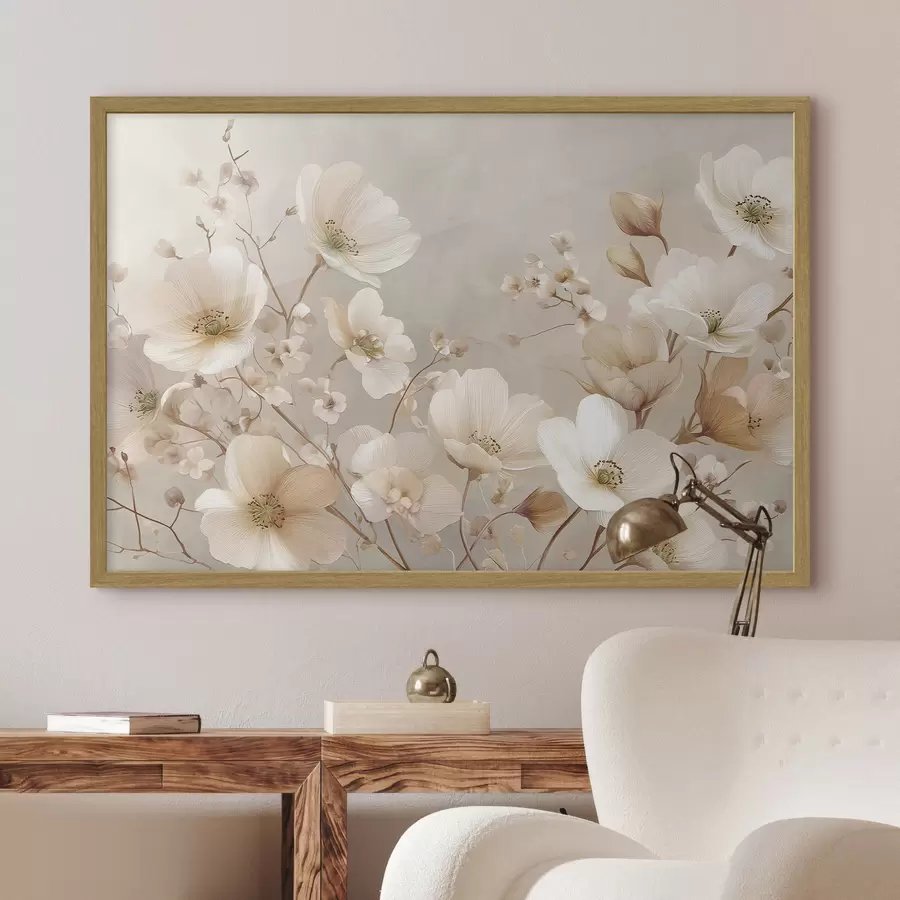 Papier peint Grandes fleurs sur fond clair f47650