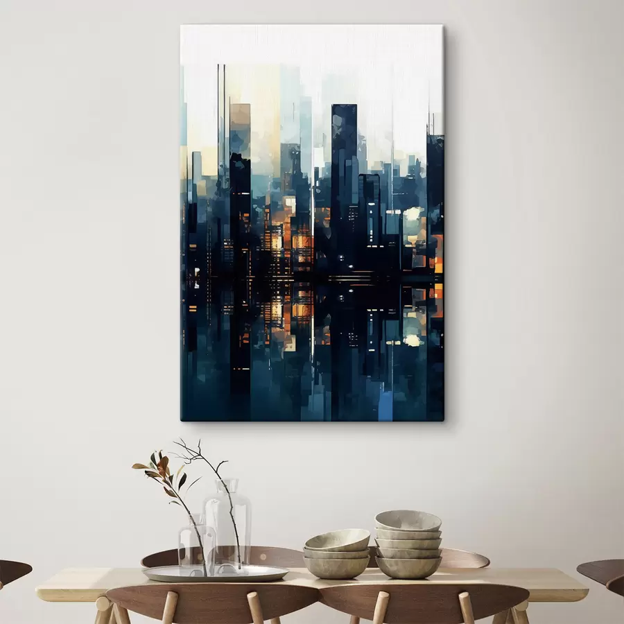 Tableau Coucher de soleil dans une grande ville s47676