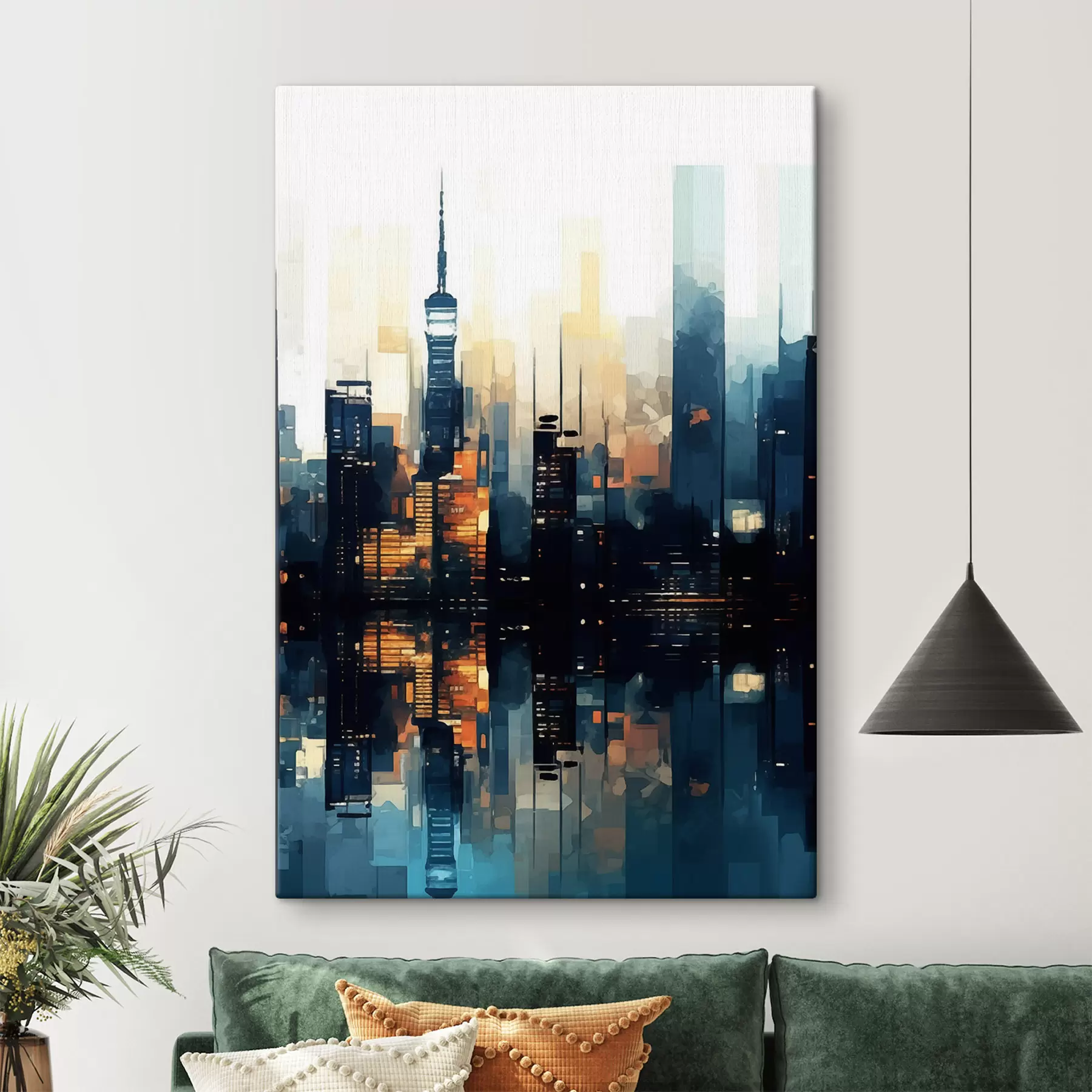 Tableau Coucher de soleil dans une grande ville s47677