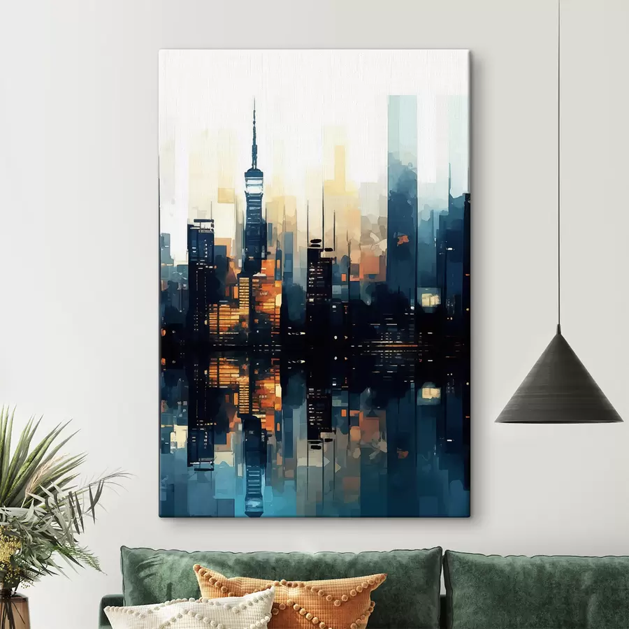 Tableau Coucher de soleil dans une grande ville s47677