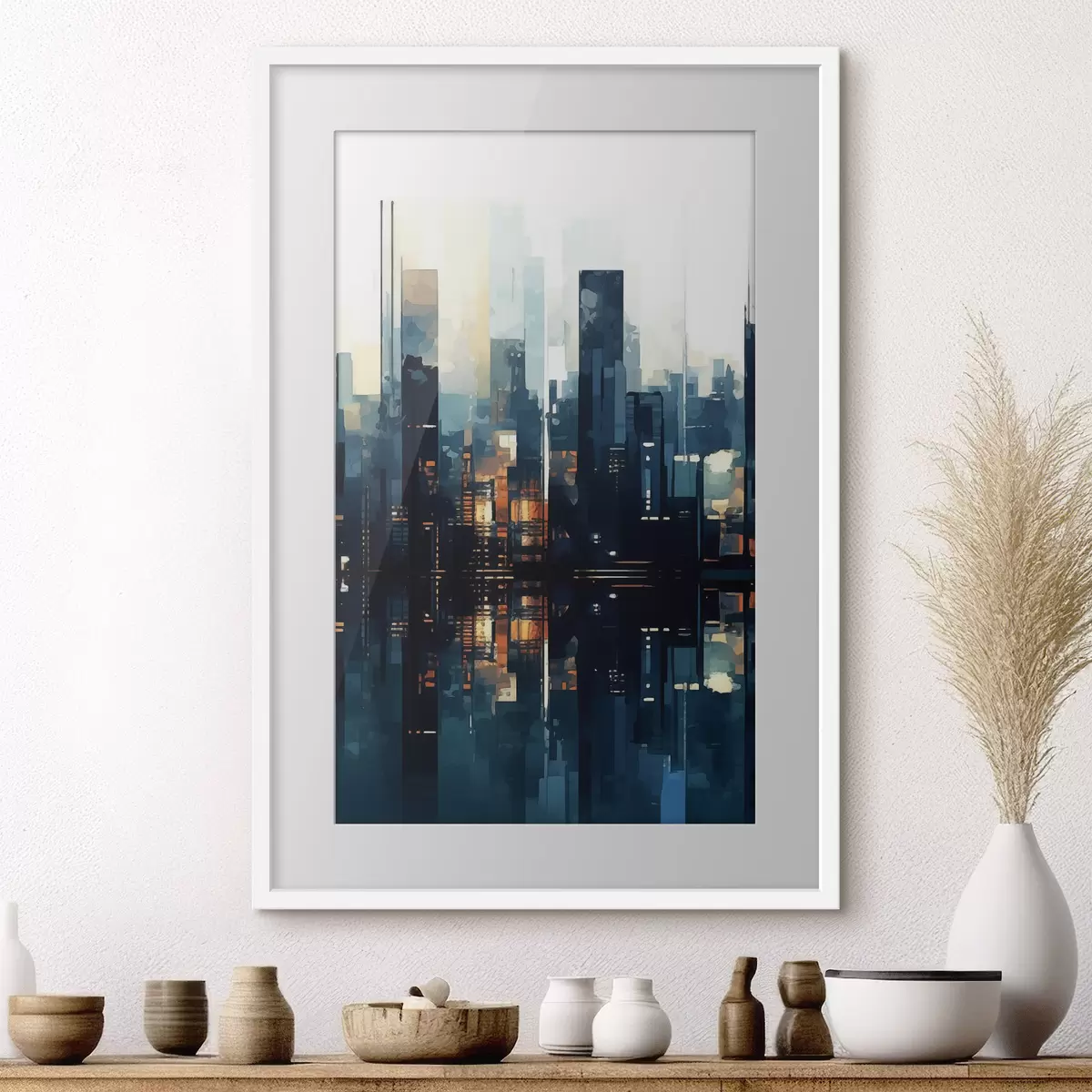 Poster Coucher de soleil dans une grande ville f47676