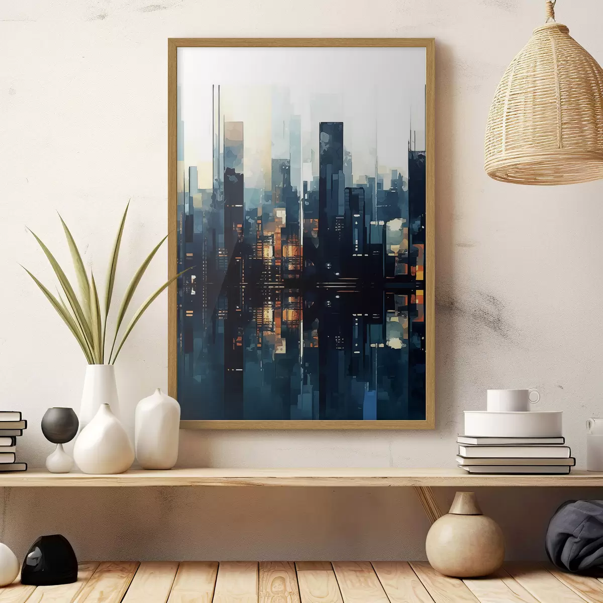 Poster Coucher de soleil dans une grande ville f47676