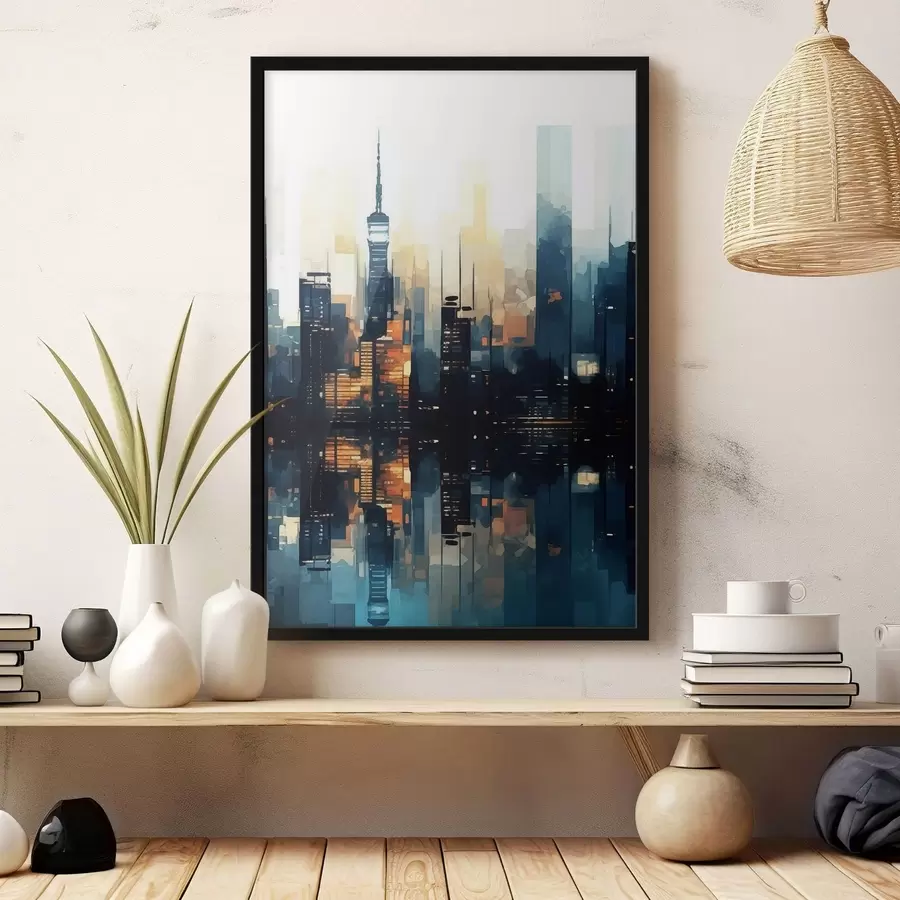 Papier peint Coucher de soleil dans une grande ville f47677