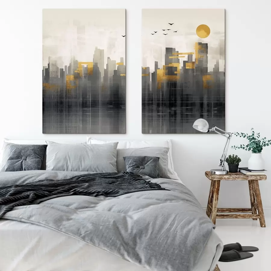 Tableau Ville dans la brume m01262