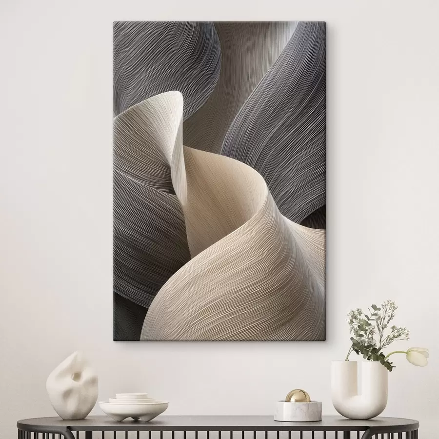 Tableau vagues abstraites avec imitation de volume s47695