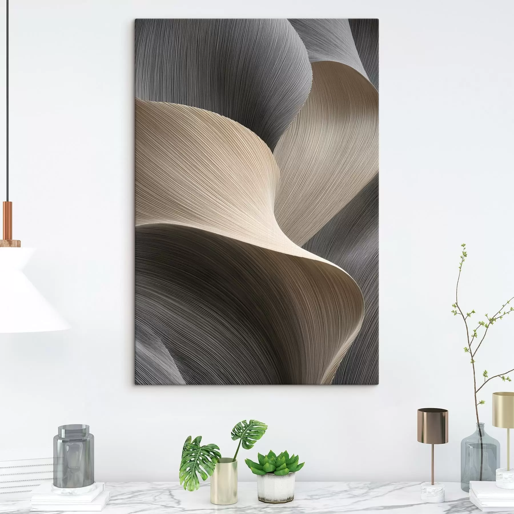 Tableau vagues abstraites avec imitation de volume s47696