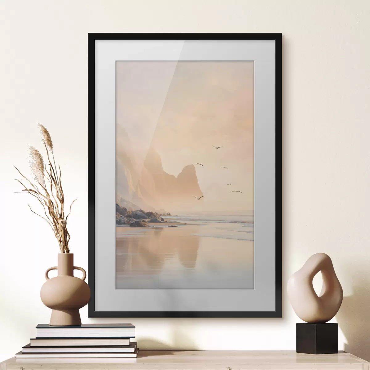 Poster aube océanique avec les montagnes en toile de fond f47689