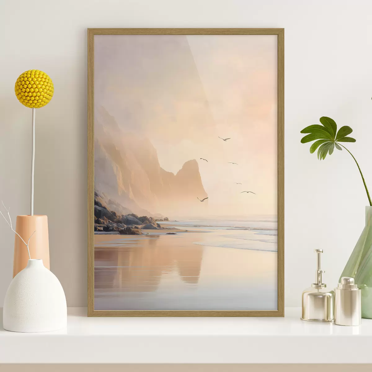 Poster aube océanique avec les montagnes en toile de fond f47689