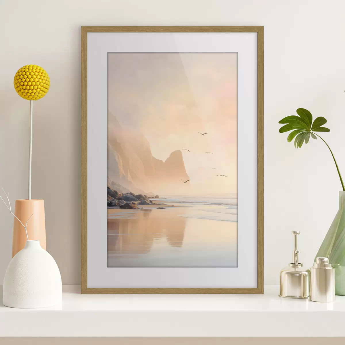 Poster aube océanique avec les montagnes en toile de fond f47689