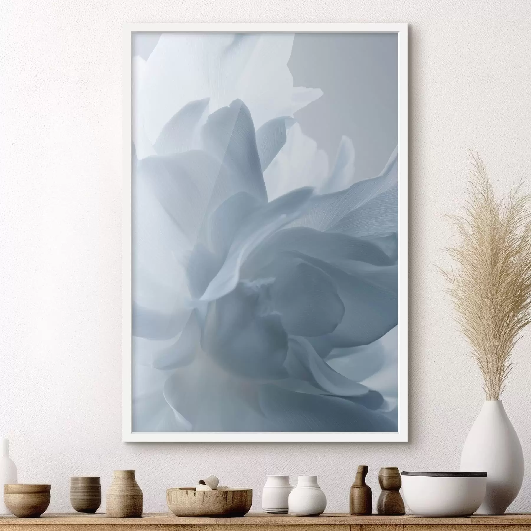 Papier peint pétales délicats dans les tons bleus f47691