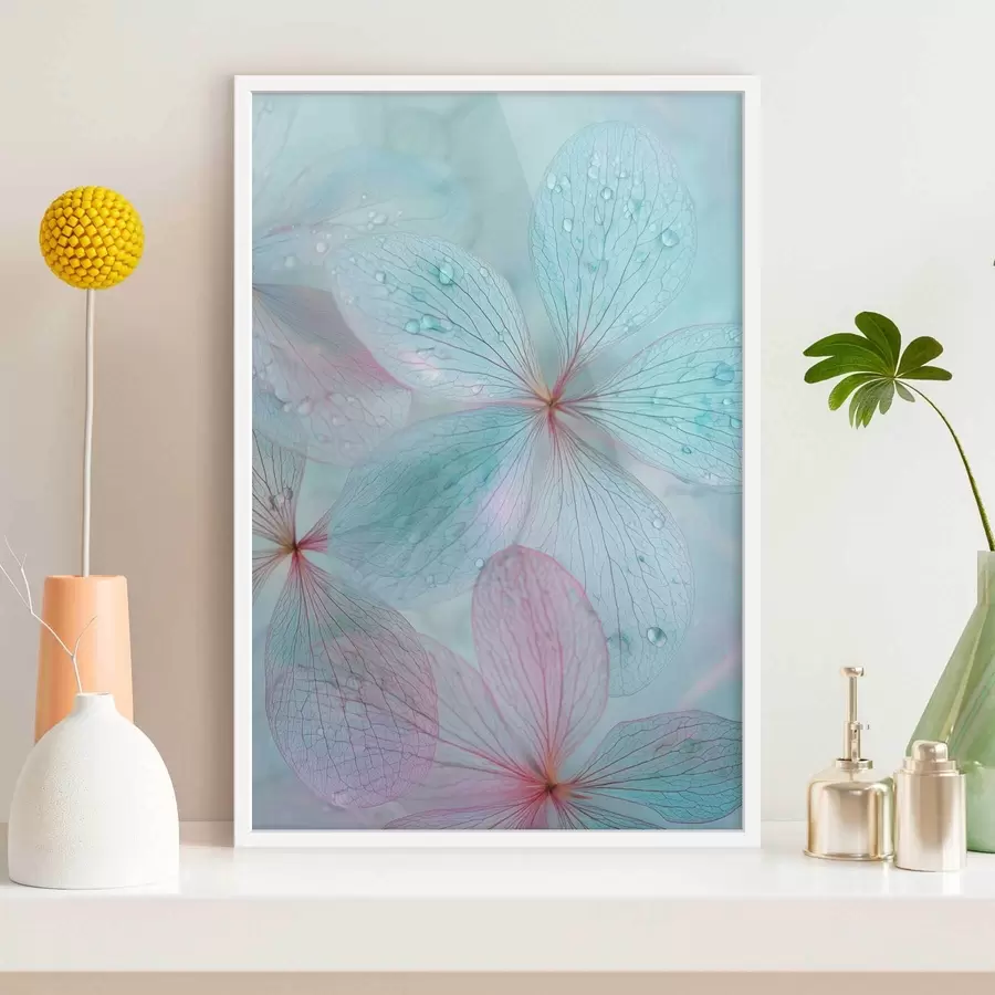 Papier peint fleurs avec des veines sous l'eau f47694
