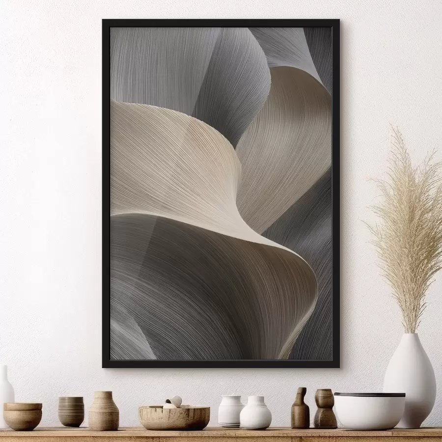 Papier peint vagues abstraites avec imitation de volume f47696