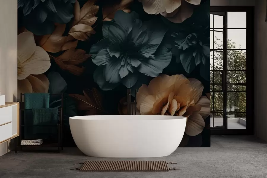 Papier peint Jardin sombre en fleurs w05007