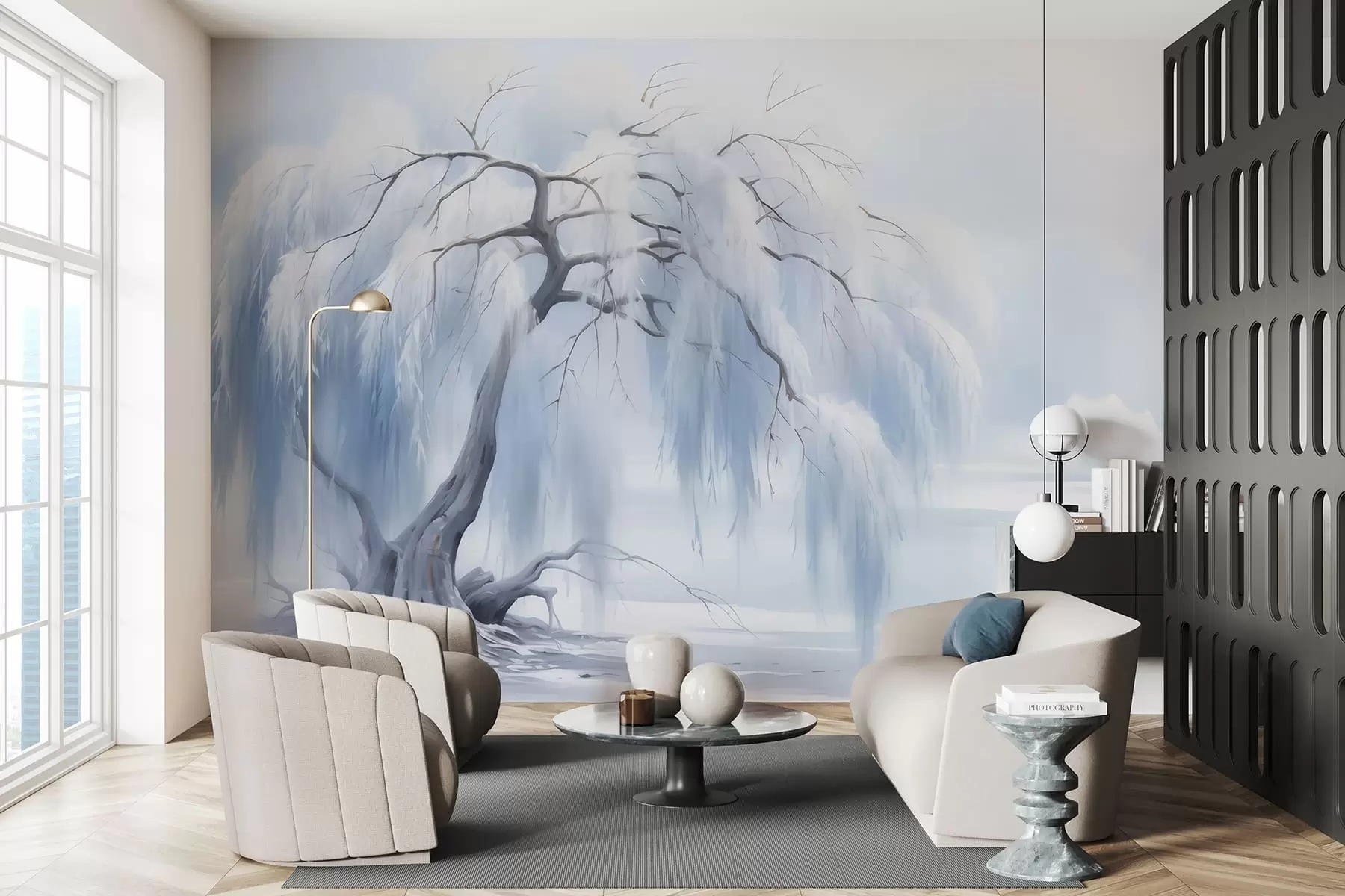 Papier peint Arbre luxuriant peint w05179