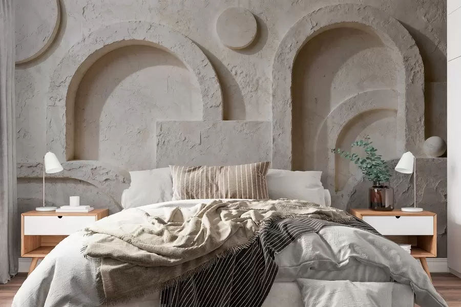 Papier peint Géométrie volumétrique en béton w05186