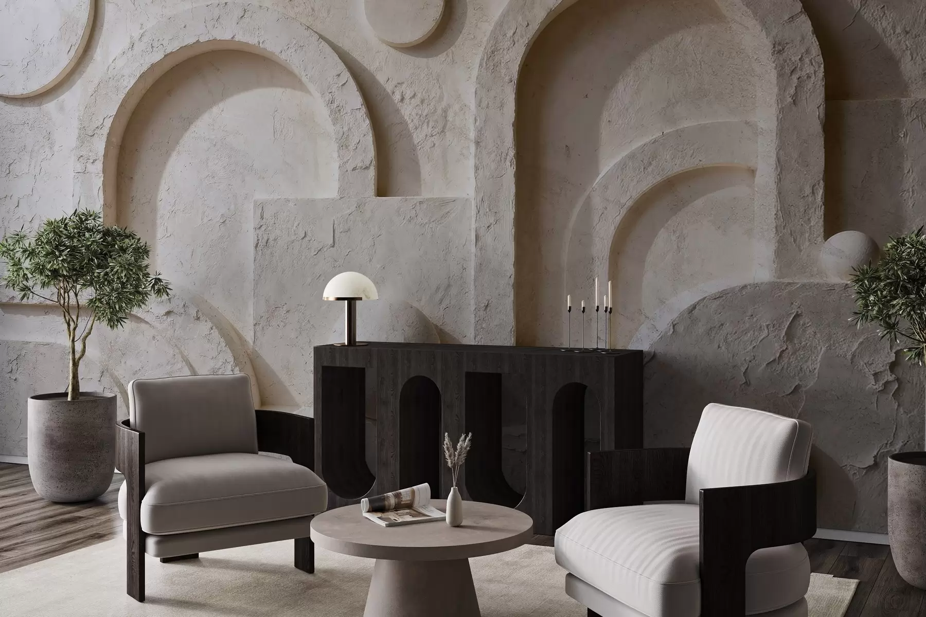 Papier peint Géométrie volumétrique en béton w05186