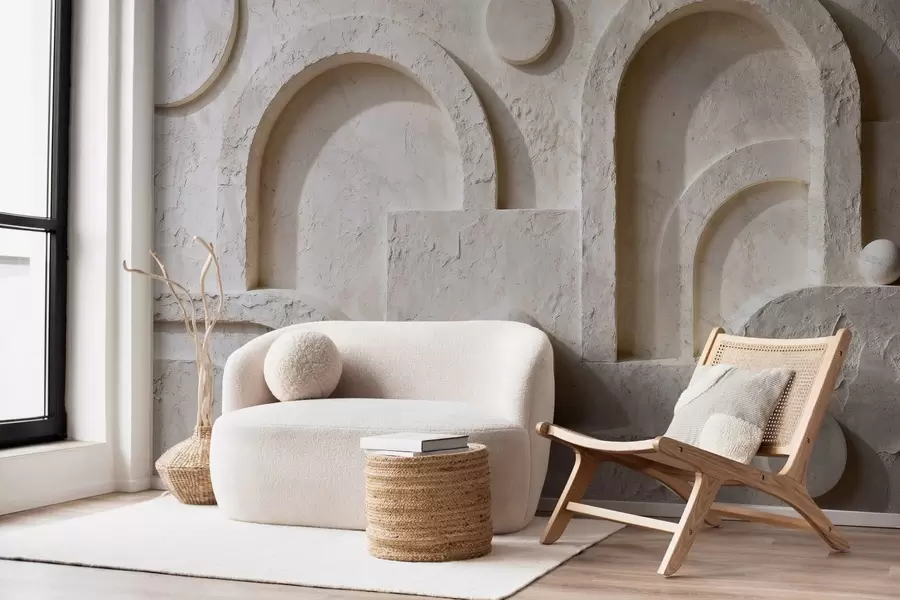 Papier peint Géométrie volumétrique en béton w05186