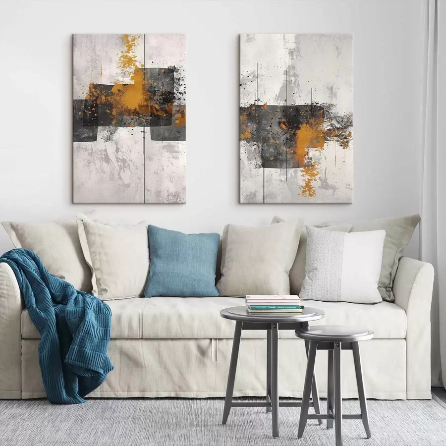 Tableau Motifs abstraits sur un mur en béton m01286