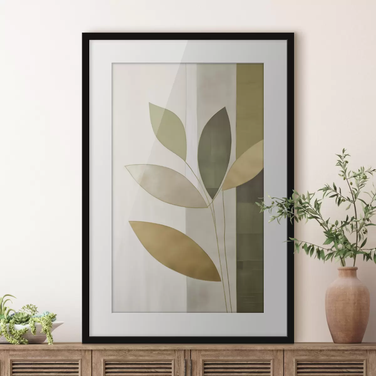 Poster Abstraction avec des feuilles f47713