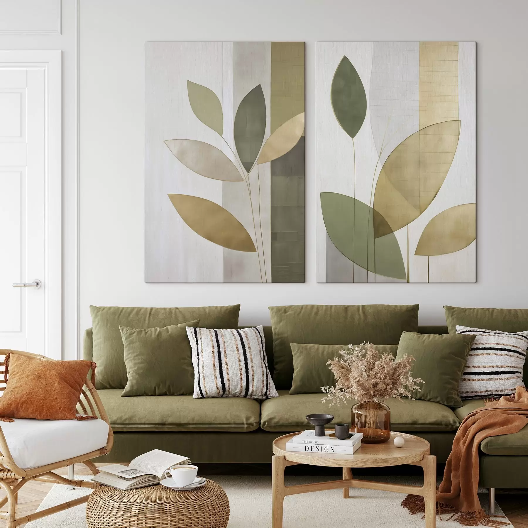 Tableau Abstraction avec des feuilles m01291