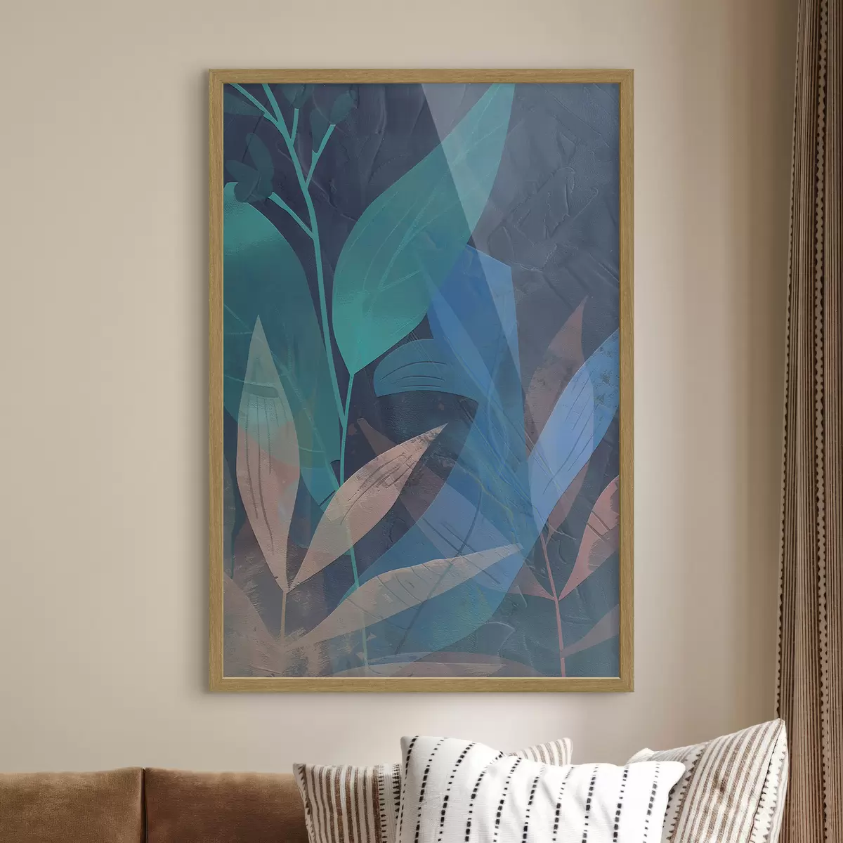 Poster Branches et feuilles abstraites f47748