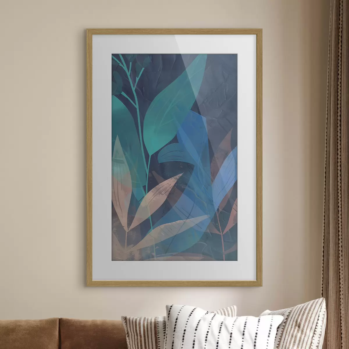 Poster Branches et feuilles abstraites f47748