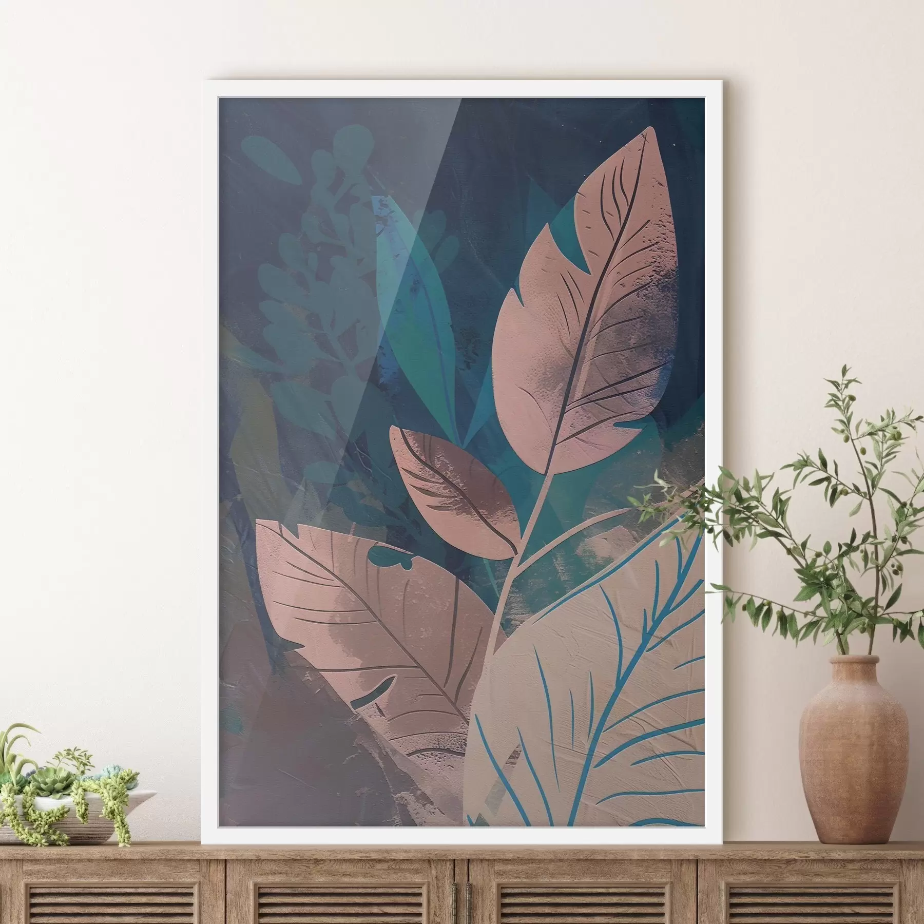 Papier peint Branches et feuilles, abstraction f47749