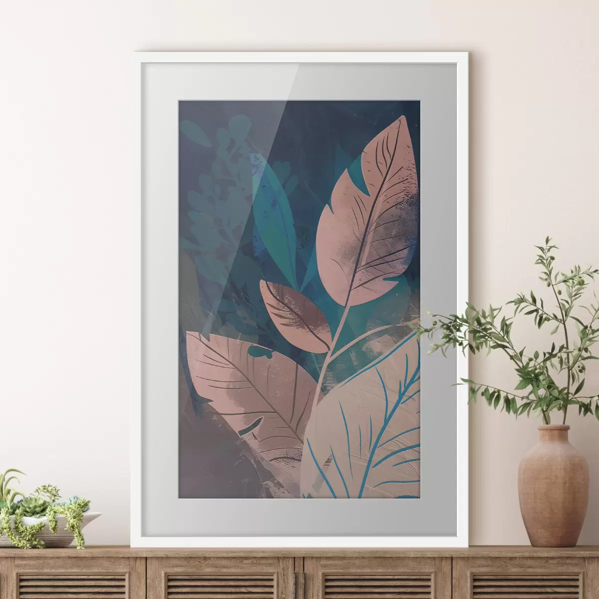 Poster Branches et feuilles, abstraction f47749