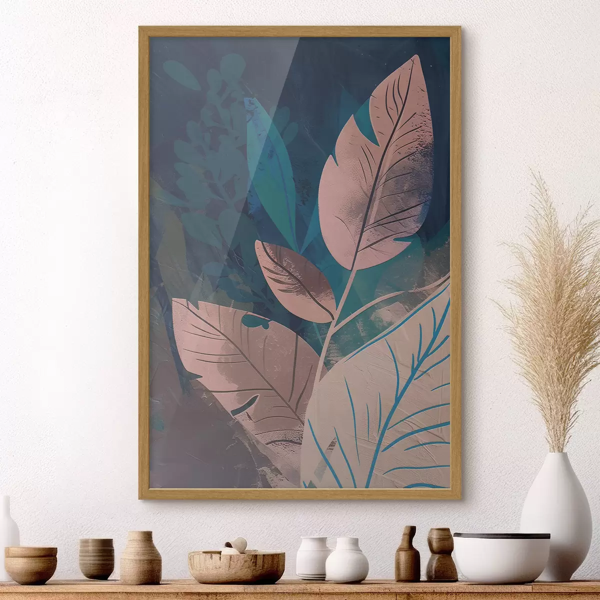 Poster Branches et feuilles, abstraction f47749