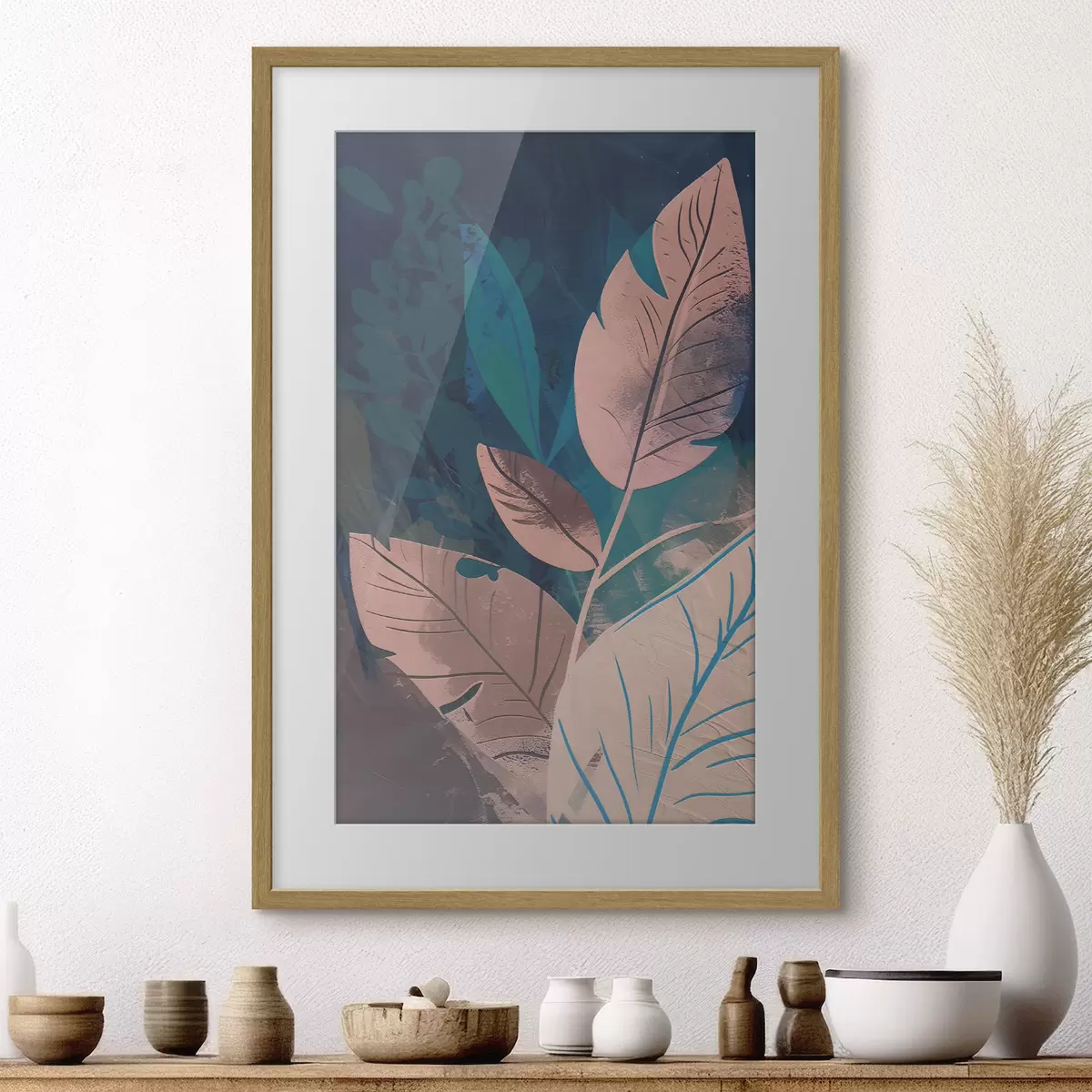 Poster Branches et feuilles, abstraction f47749
