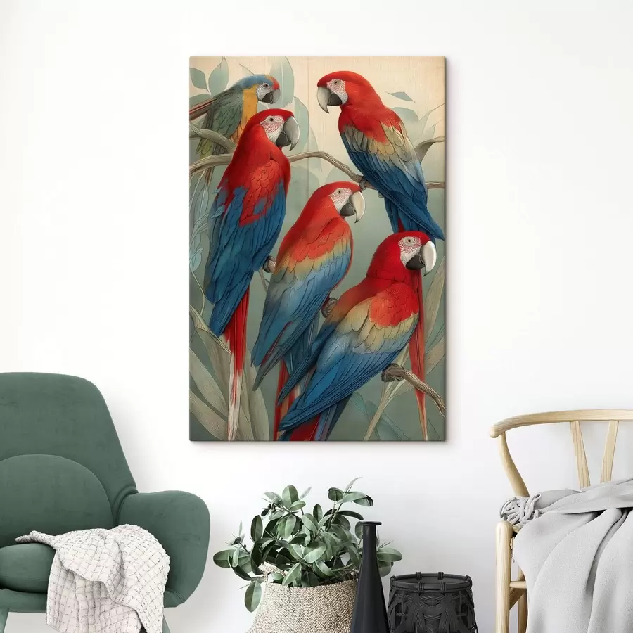 Tableau Perroquets vintage s47729