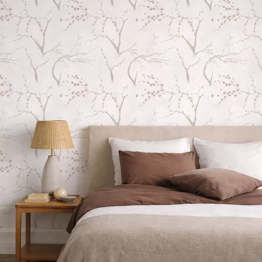 Papier peint Branches légères aux fleurs roses a01111v1