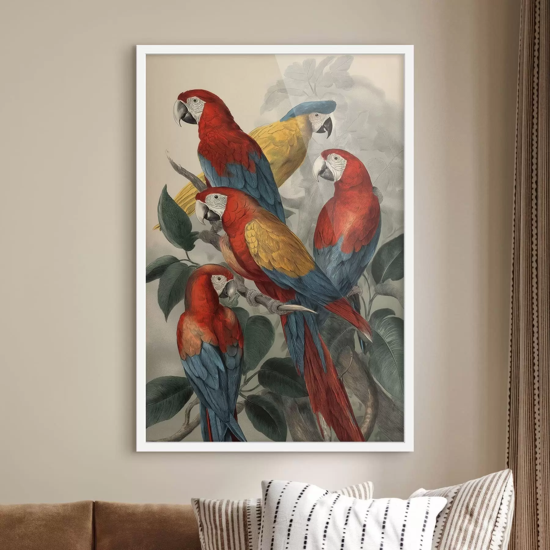 Papier peint Perroquets vintage f47730