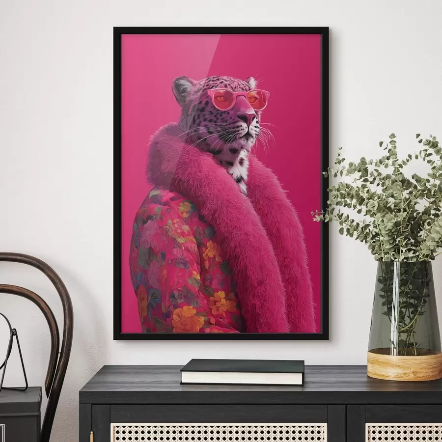 Papier peint Léopard dans un manteau glamour f47734