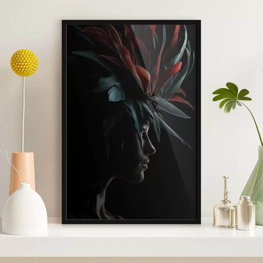 Papier peint Portrait avec des plumes f47735