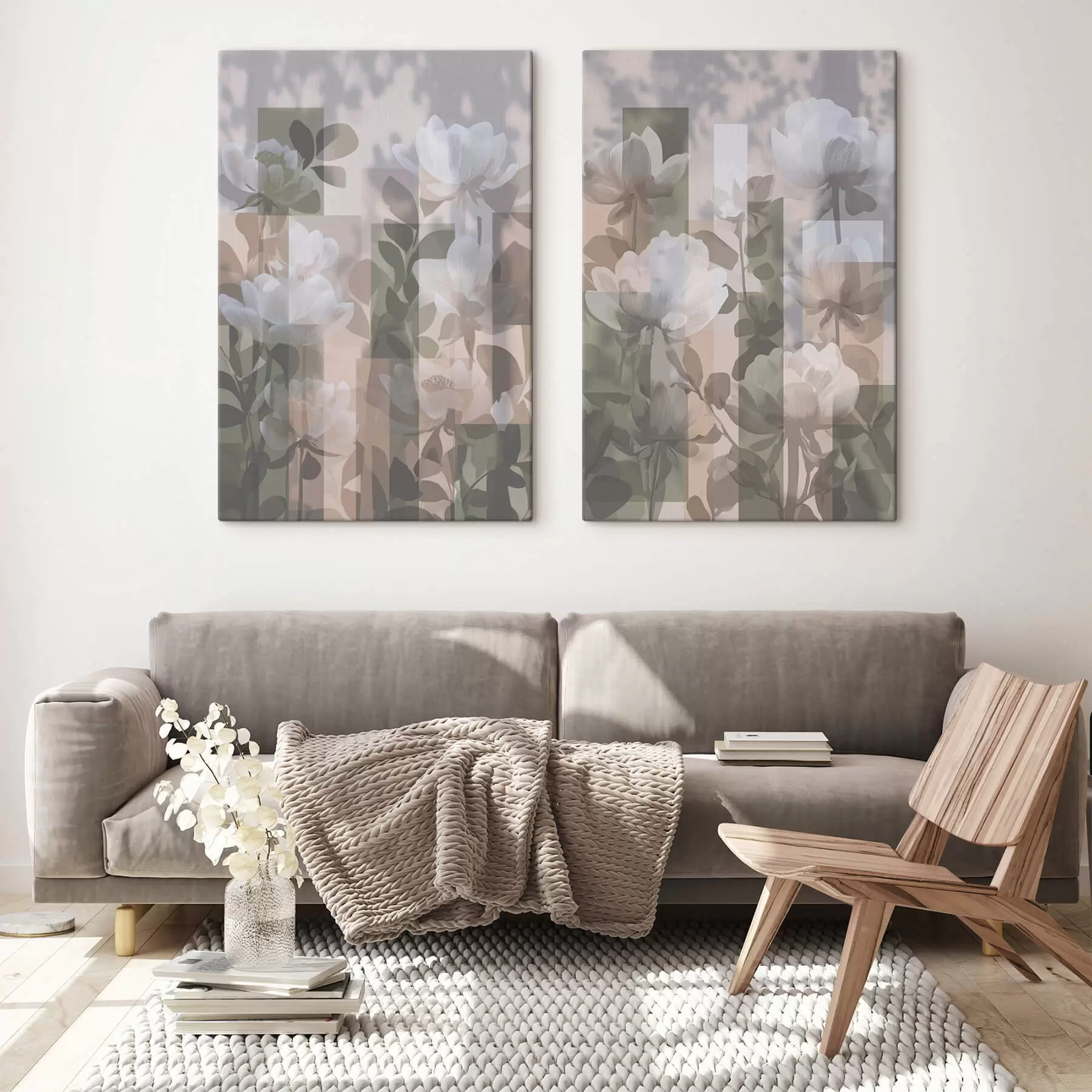 Tableau Abstraction avec des fleurs m01268