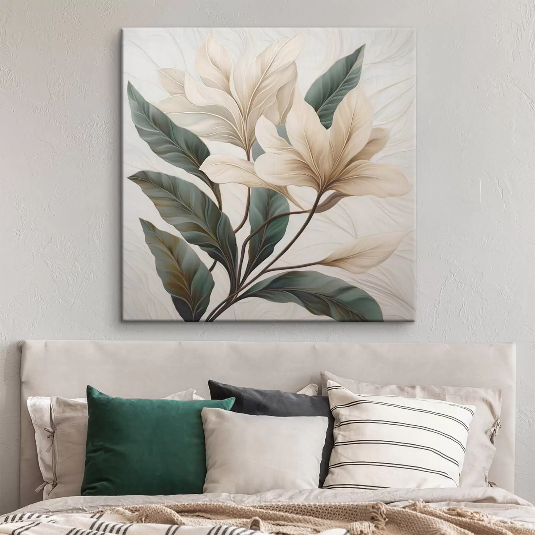 Tableau Fleurs avec feuilles s47669