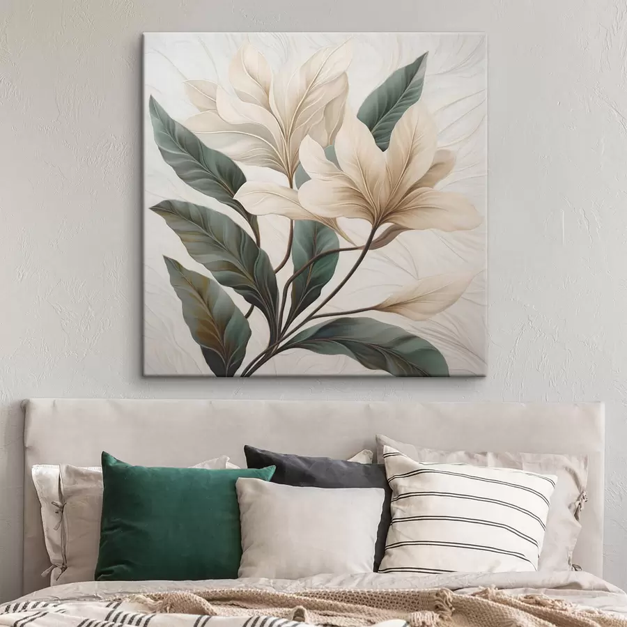 Tableau Fleurs avec feuilles s47669