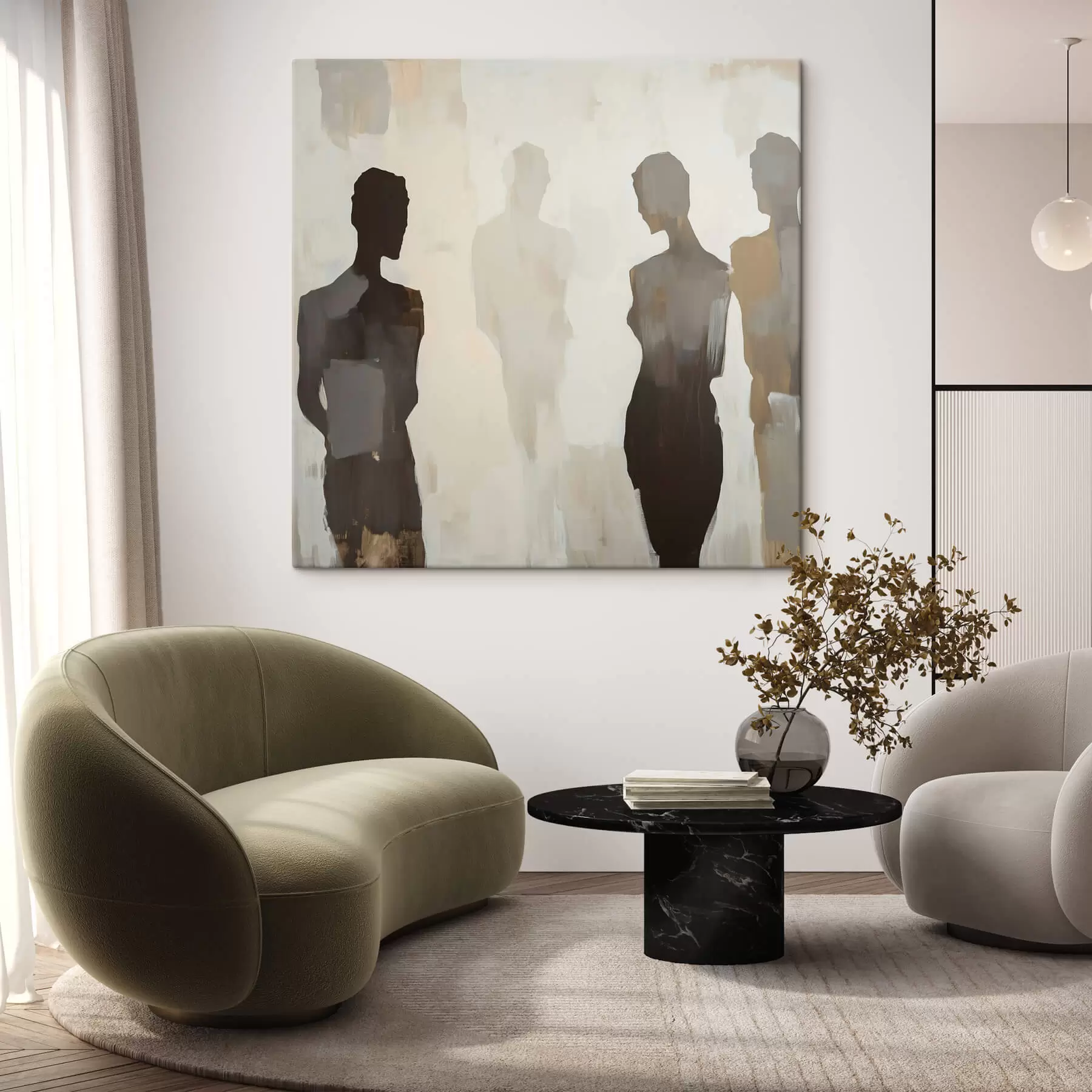 Tableau Silhouettes abstraites s47778