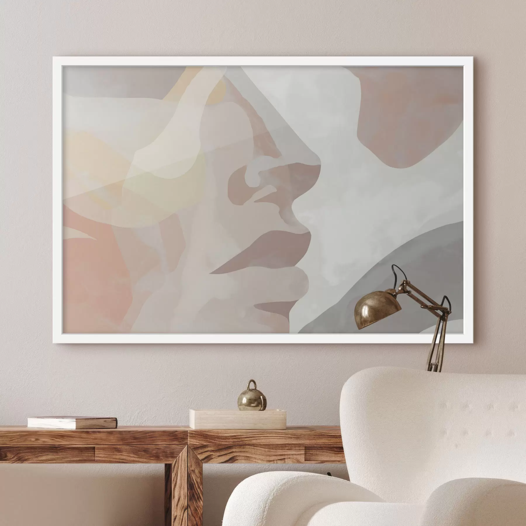 Papier peint Visage abstrait minimaliste f47774