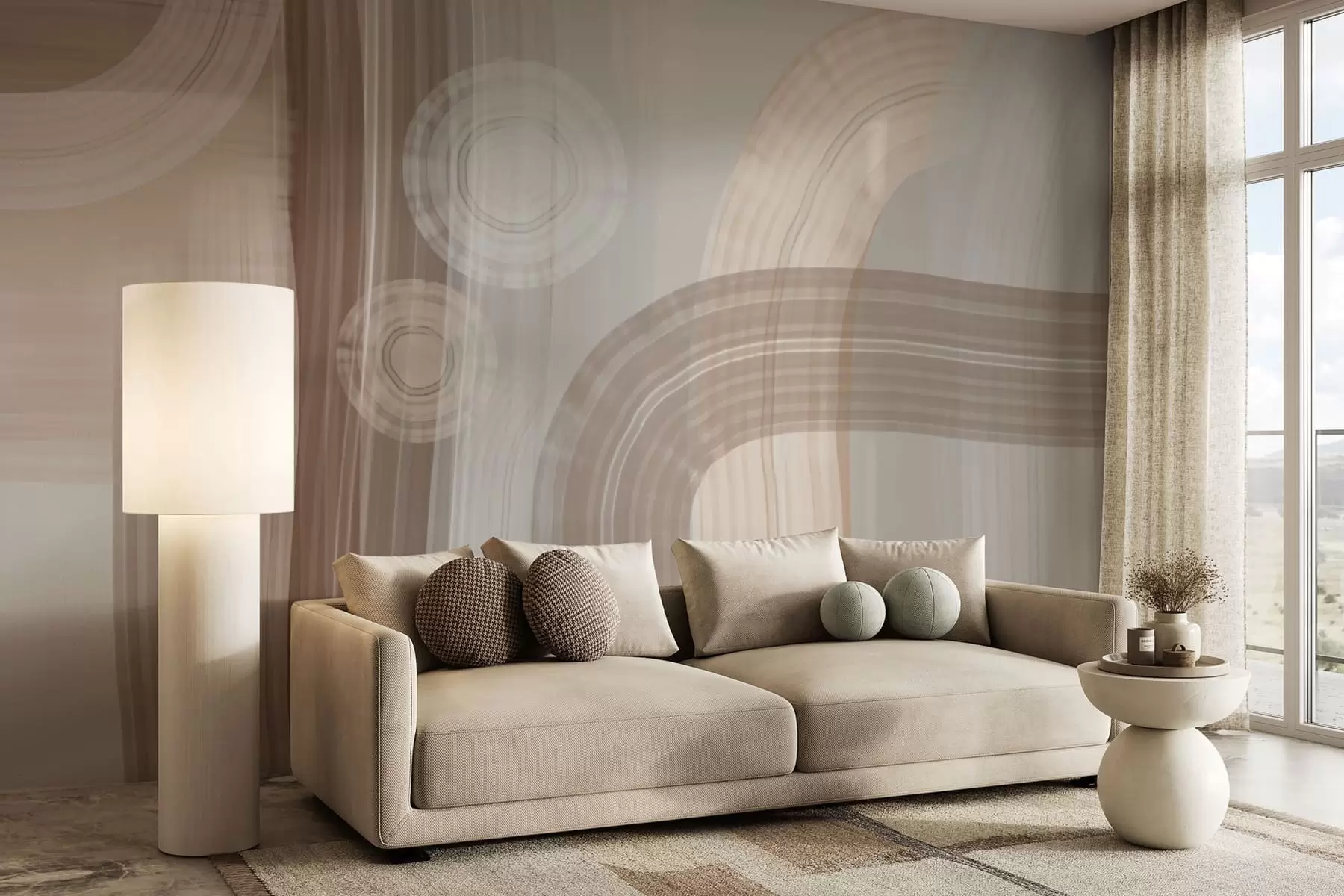 Papier peint abstraction moderne larges coups de pinceau w04876