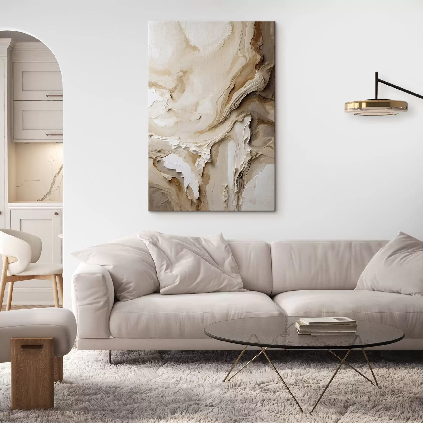 Tableau Texture beige abstraite en couches s47269