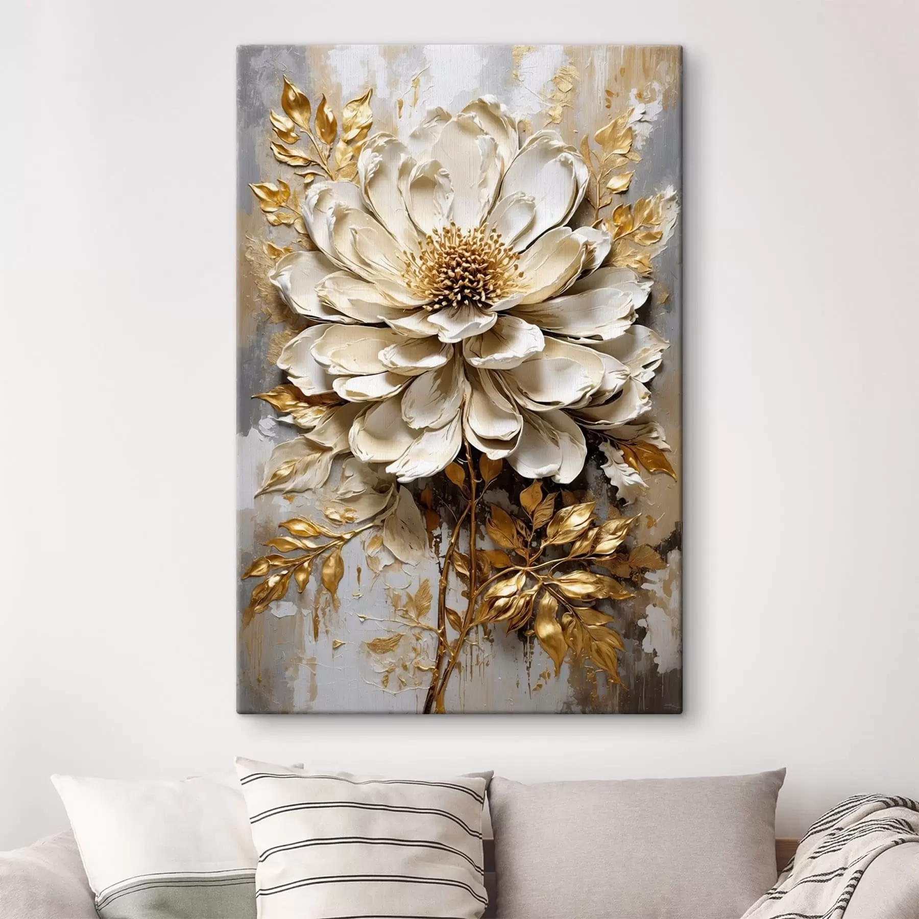 Tableau Fleur légère texturée s47271