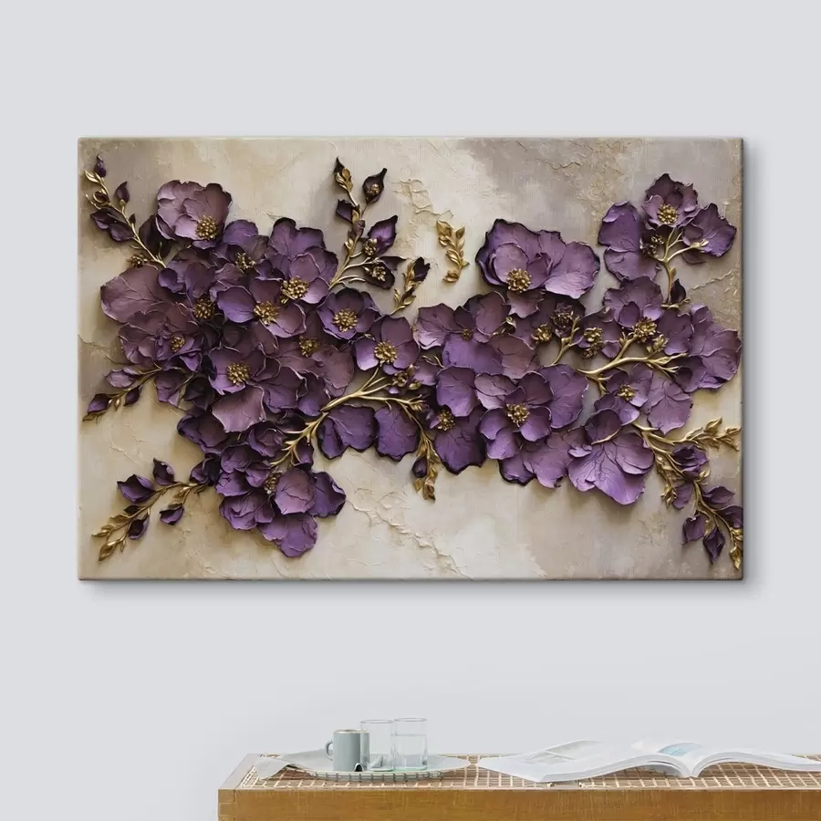 Tableau Composition florale violette avec accents s47277