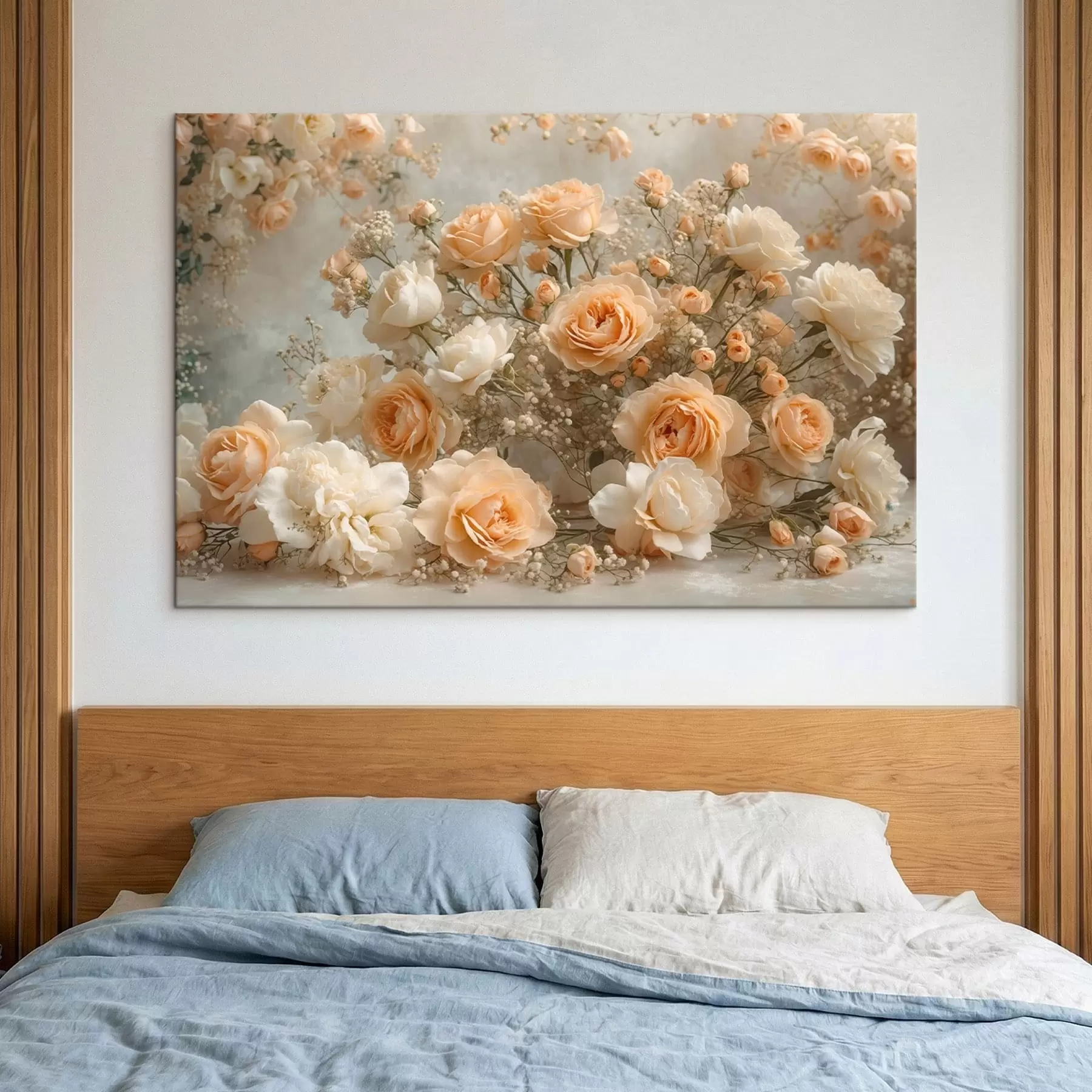Papier peint Délicates roses crème dans un grand arrangement s47279