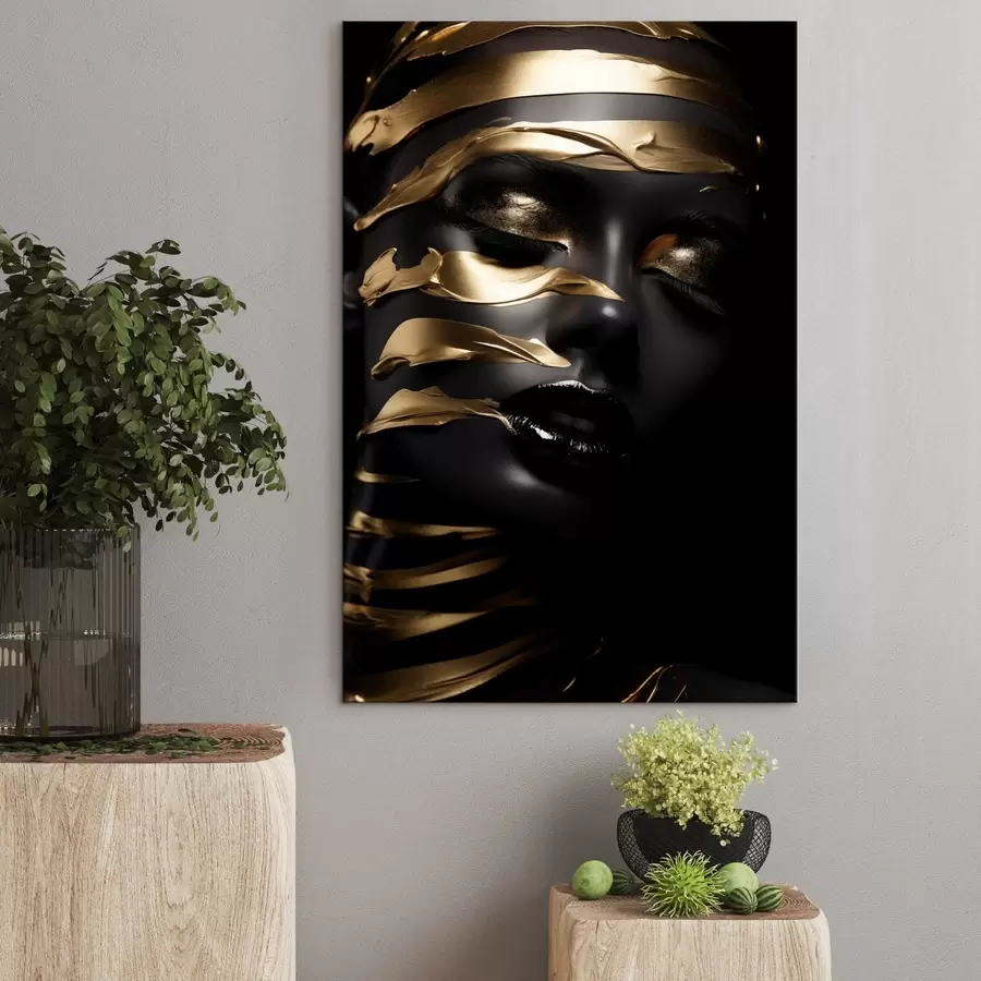 Tableau Visage noir et rayé s47320