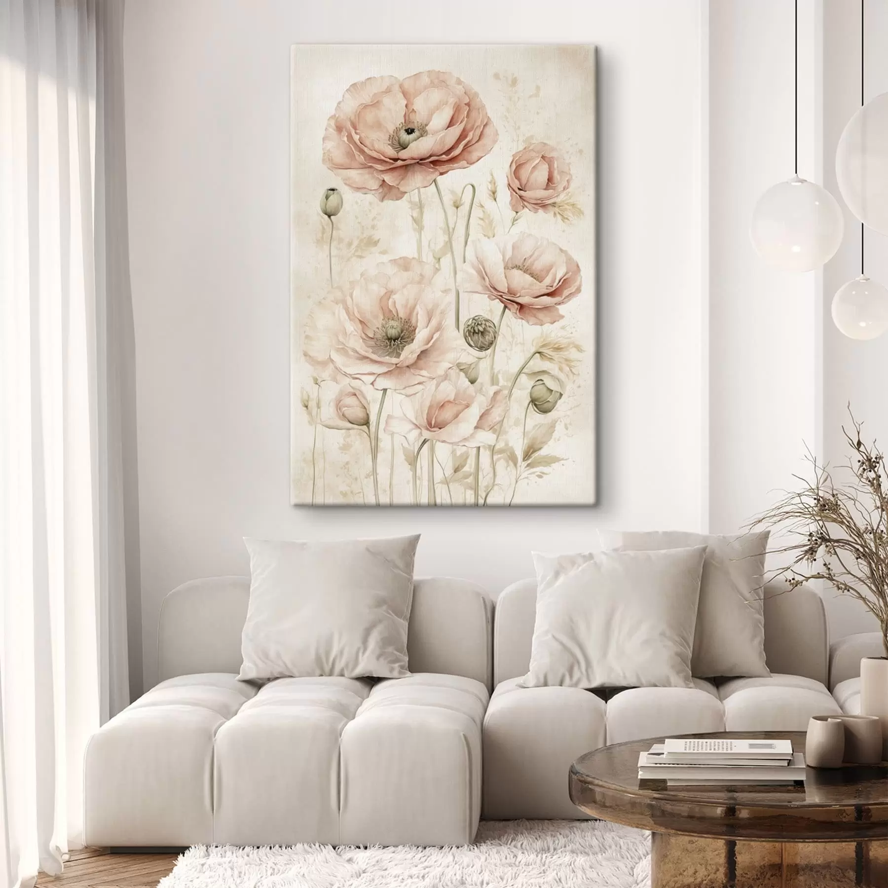 Tableau Fleurs délicates dans des tons rose pâle s47756